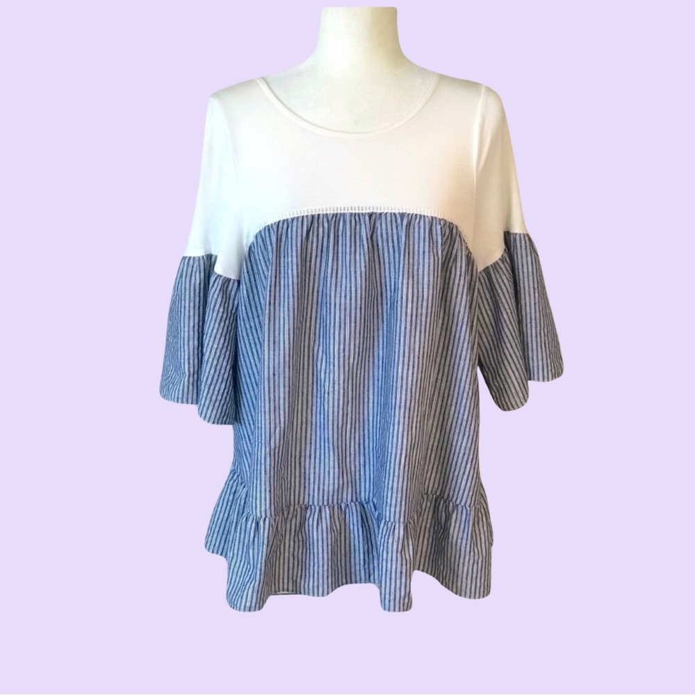 BOUTIQUE ITEM- 
Striped Blue and White Women's Top